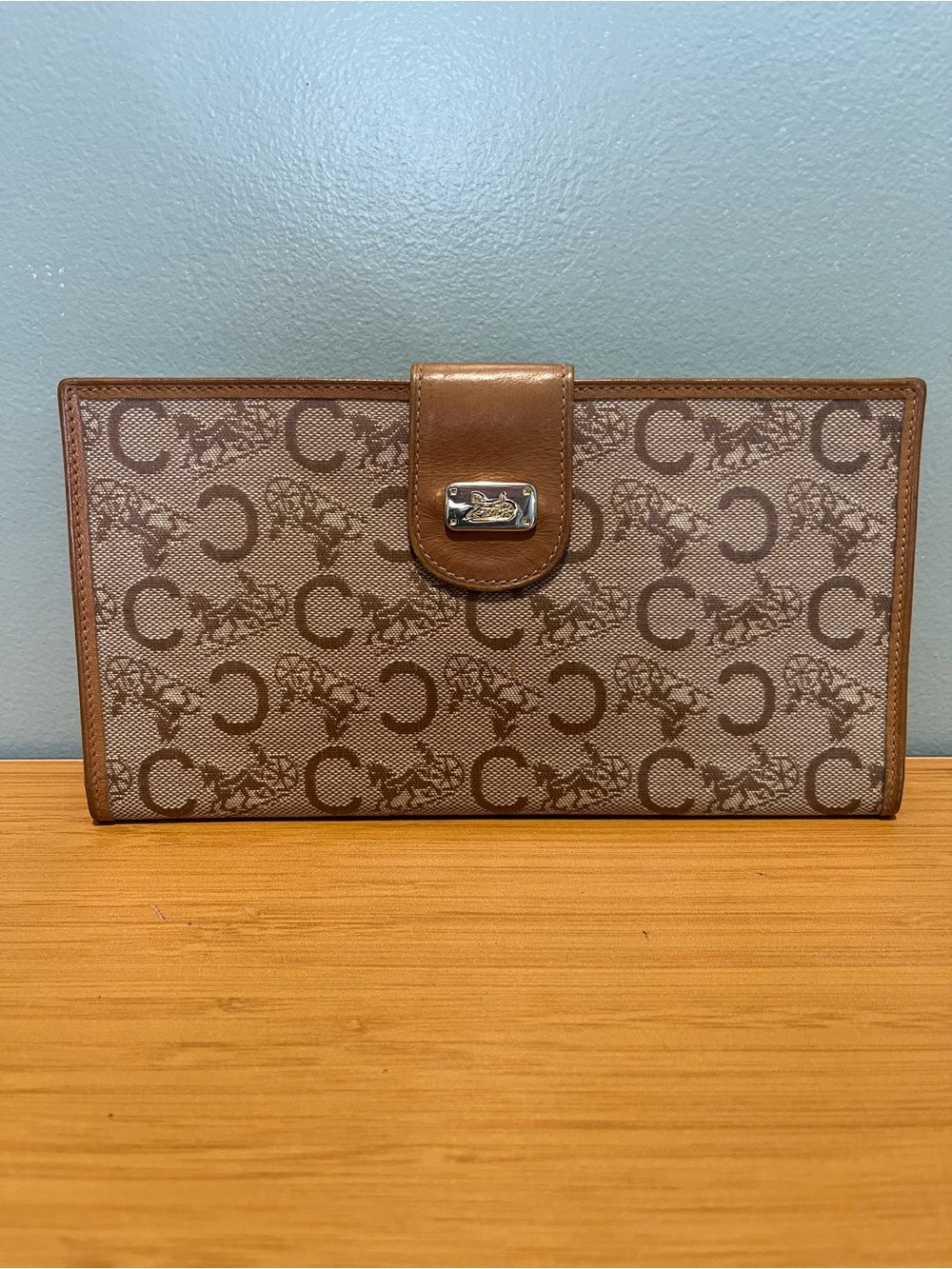 Celine Brown Monogram Canvas Long Wallet